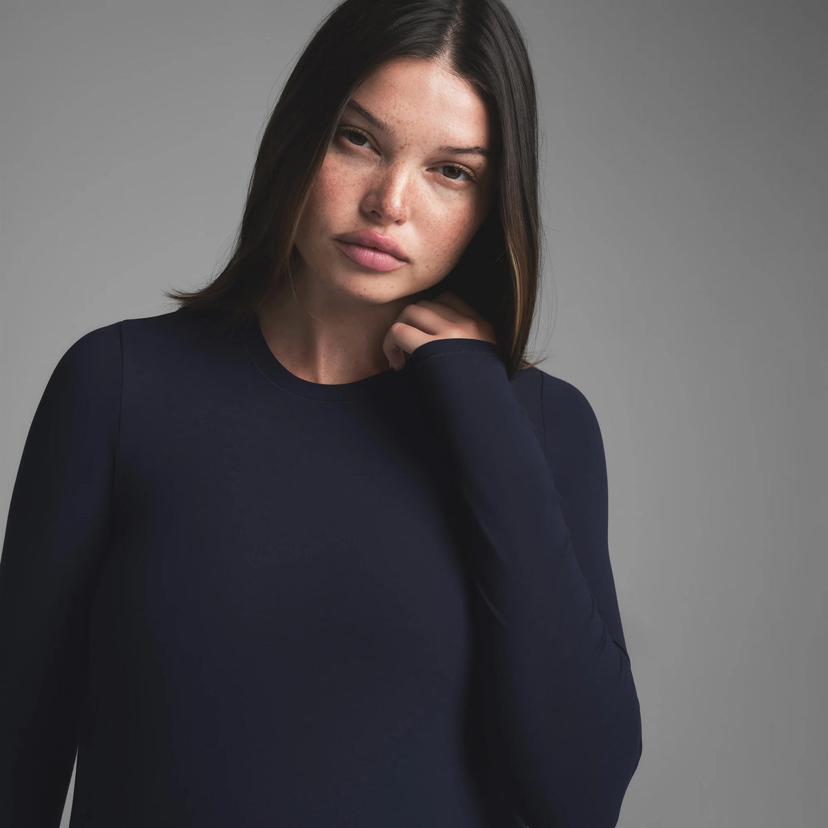 FITS EVERYBODY MATERNITY LONG SLEEVE BRIEF BODYSUIT | NAVY