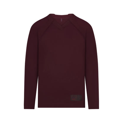 NikeSKIMS AIRY V-NECK OVERSIZED LONG SLEEVE TOP | CURRANT