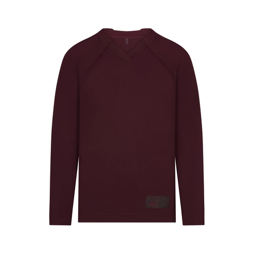 NikeSKIMS AIRY V-NECK OVERSIZED LONG SLEEVE TOP | CURRANT