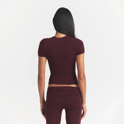 COTTON JERSEY T-SHIRT | CURRANT