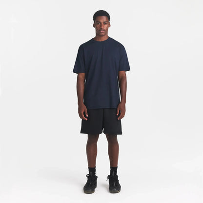 HEAVYWEIGHT COTTON MENS RELAXED T-SHIRT | BLUE BLACK