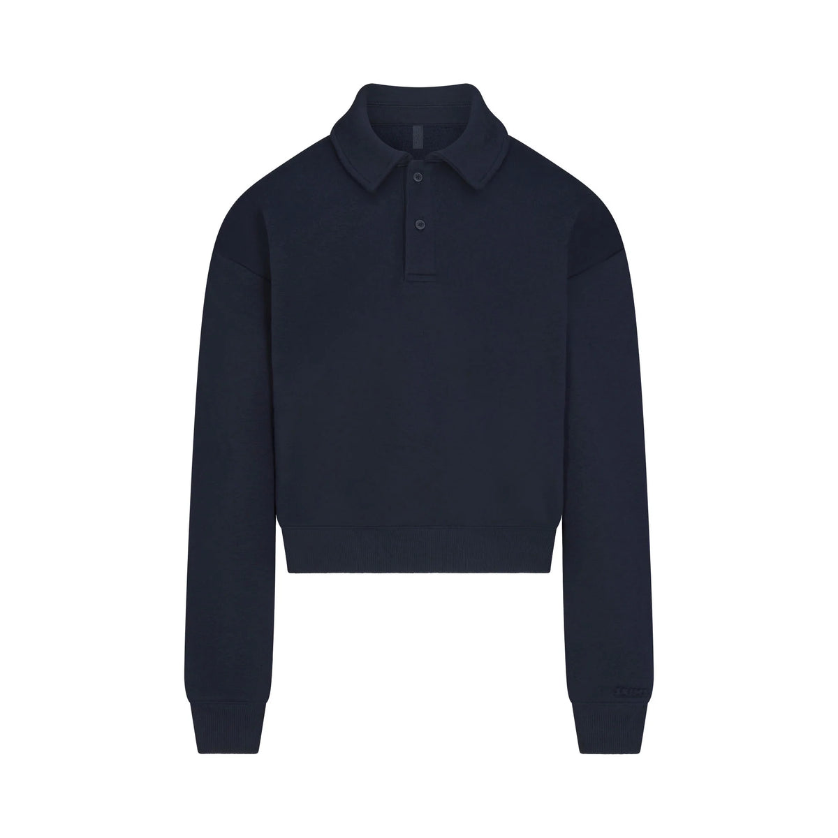 COTTON FLEECE POLO SWEATSHIRT | NAVY