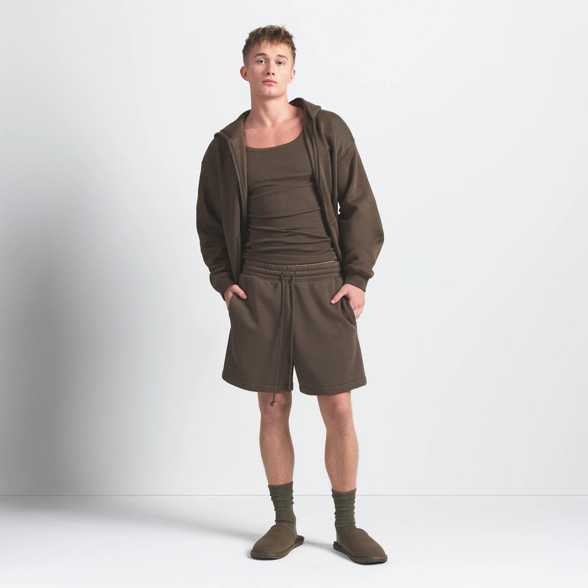 FLEECE LOUNGE MENS RELAXED SHORT | DRIFTWOOD