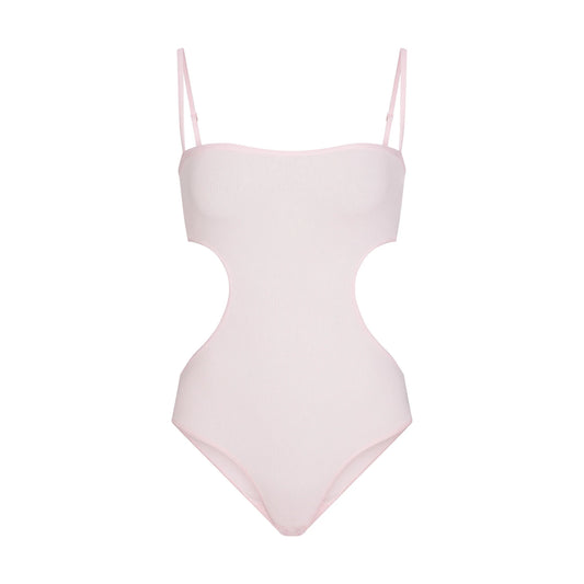 COTTON RIB CUT OUT BODYSUIT | CHERRY BLOSSOM