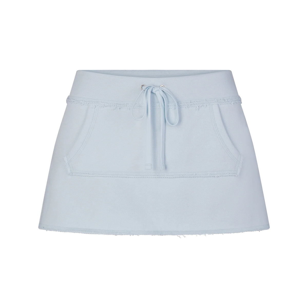 DRAPEY FRENCH TERRY MINI SKIRT | POWDER BLUE