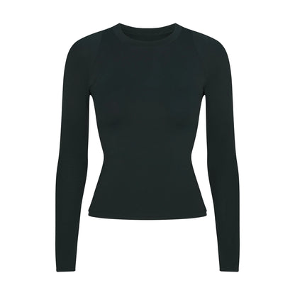 NikeSKIMS AIRY LONG SLEEVE CREW NECK TOP | DARK TEAL