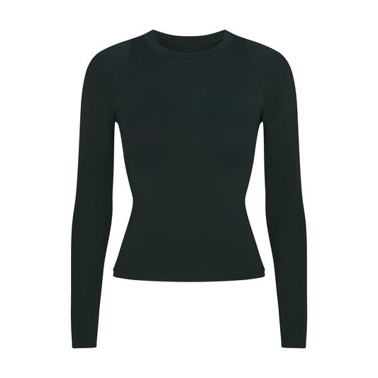 NikeSKIMS AIRY LONG SLEEVE CREW NECK TOP | DARK TEAL