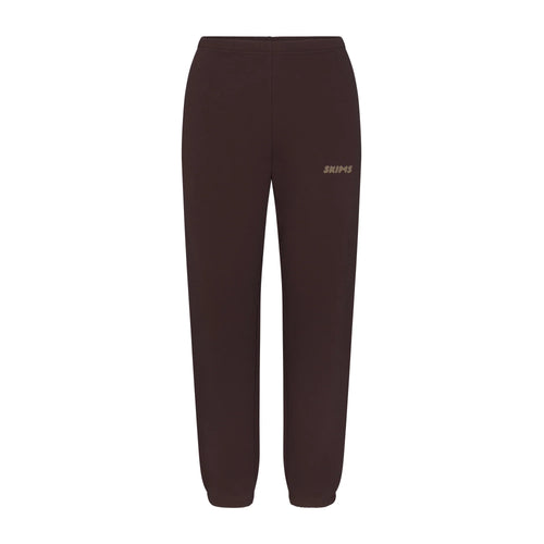 COTTON FLEECE JOGGER WITH EMBOSSED LOGO | ESPRESSO