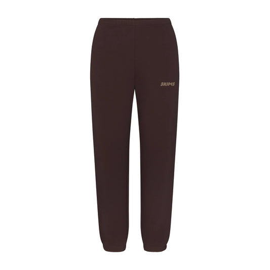 COTTON FLEECE JOGGER WITH EMBOSSED LOGO | ESPRESSO