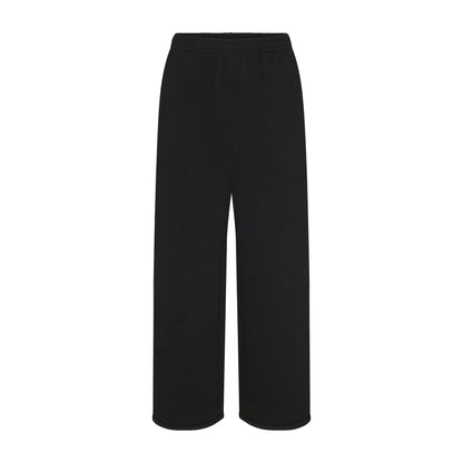 COTTON FLEECE OVERSIZED STRAIGHT LEG PANT | ONYX