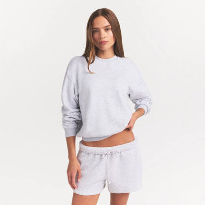 COTTON FLEECE CREWNECK | LIGHT HEATHER GREY