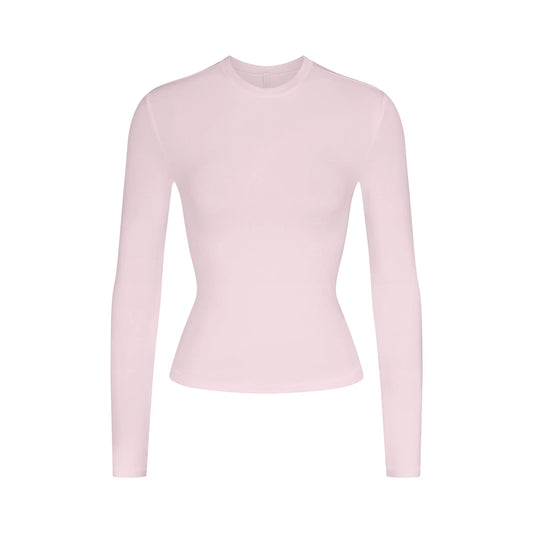 COTTON JERSEY LONG SLEEVE T-SHIRT | CHERRY BLOSSOM