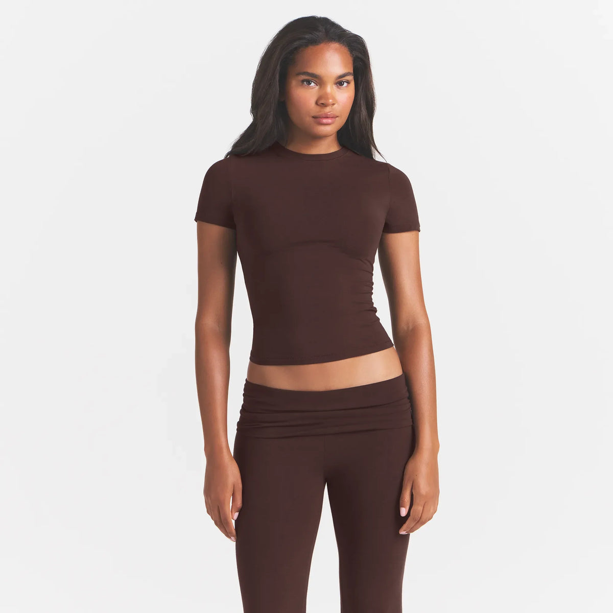 COTTON JERSEY T-SHIRT | ESPRESSO