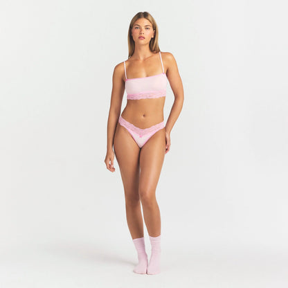 LIGHTWEIGHT COTTON STRAIGHT NECK BRALETTE | CHERRY BLOSSOM TONAL