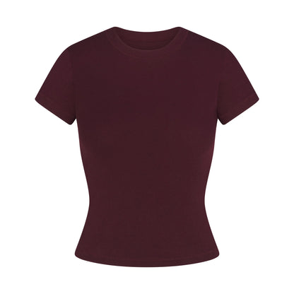 COTTON RIB T-SHIRT | CURRANT