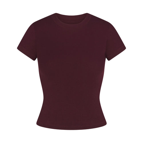 COTTON RIB T-SHIRT | CURRANT