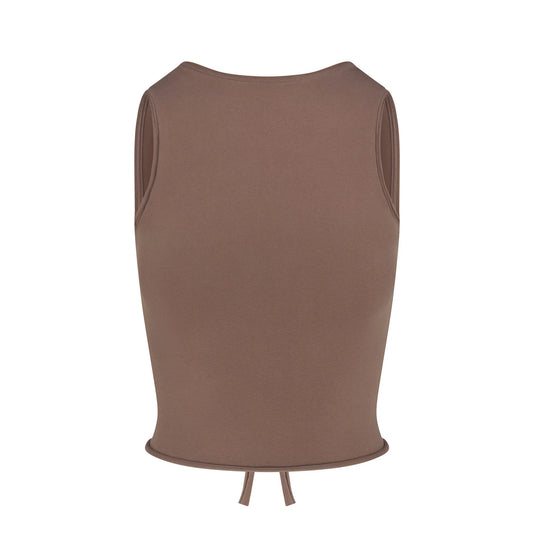 COTTON JERSEY TIE BACK TANK | AMETHYST
