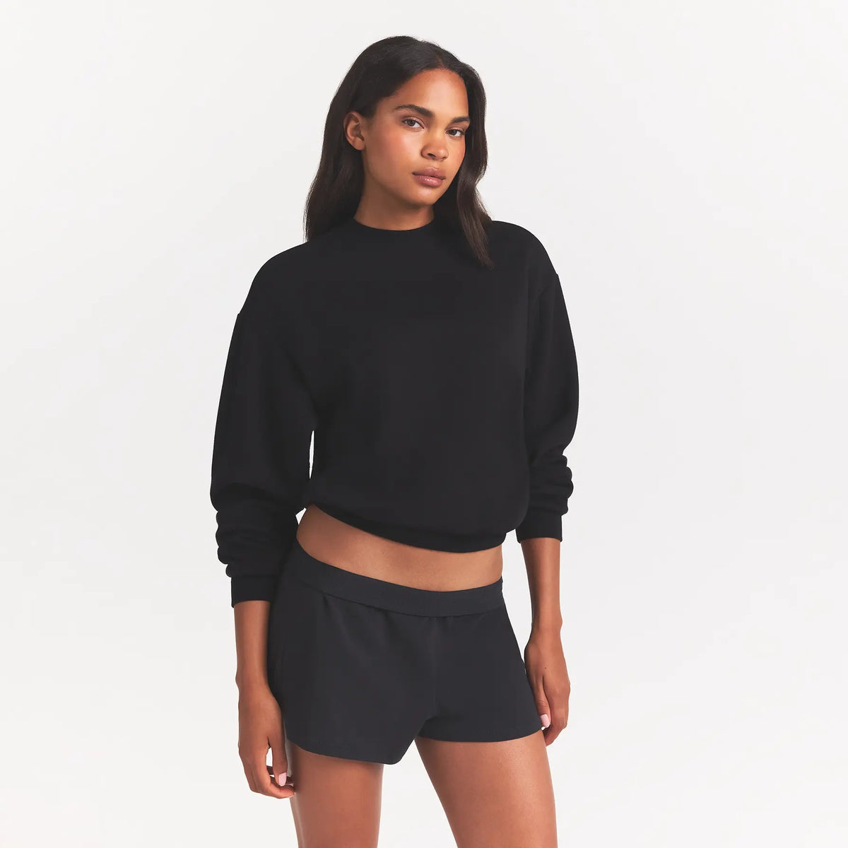 COTTON FLEECE CREWNECK | ONYX