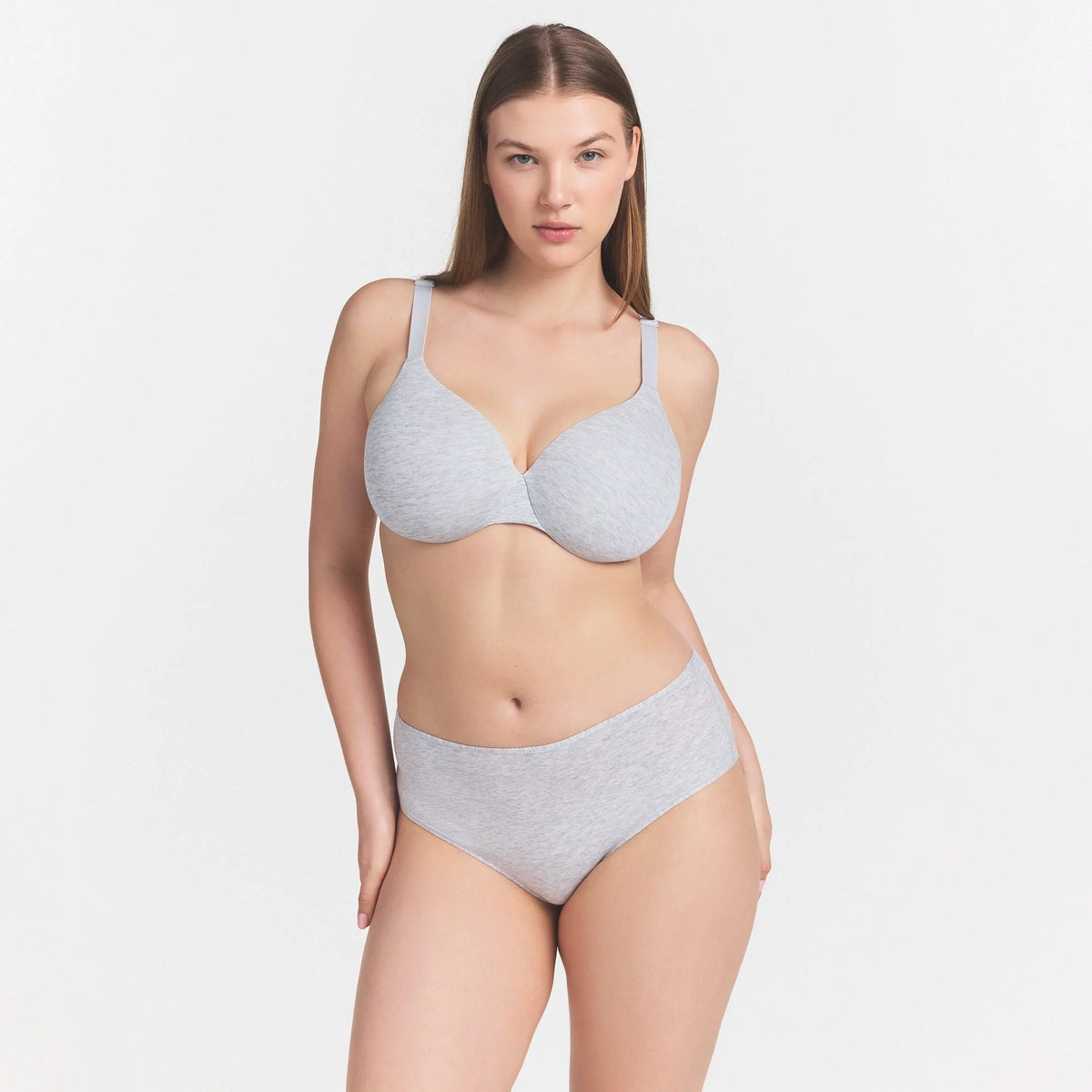 EVERYDAY COTTON FULL COVERAGE BRA | LIGHT HEATHER GREY