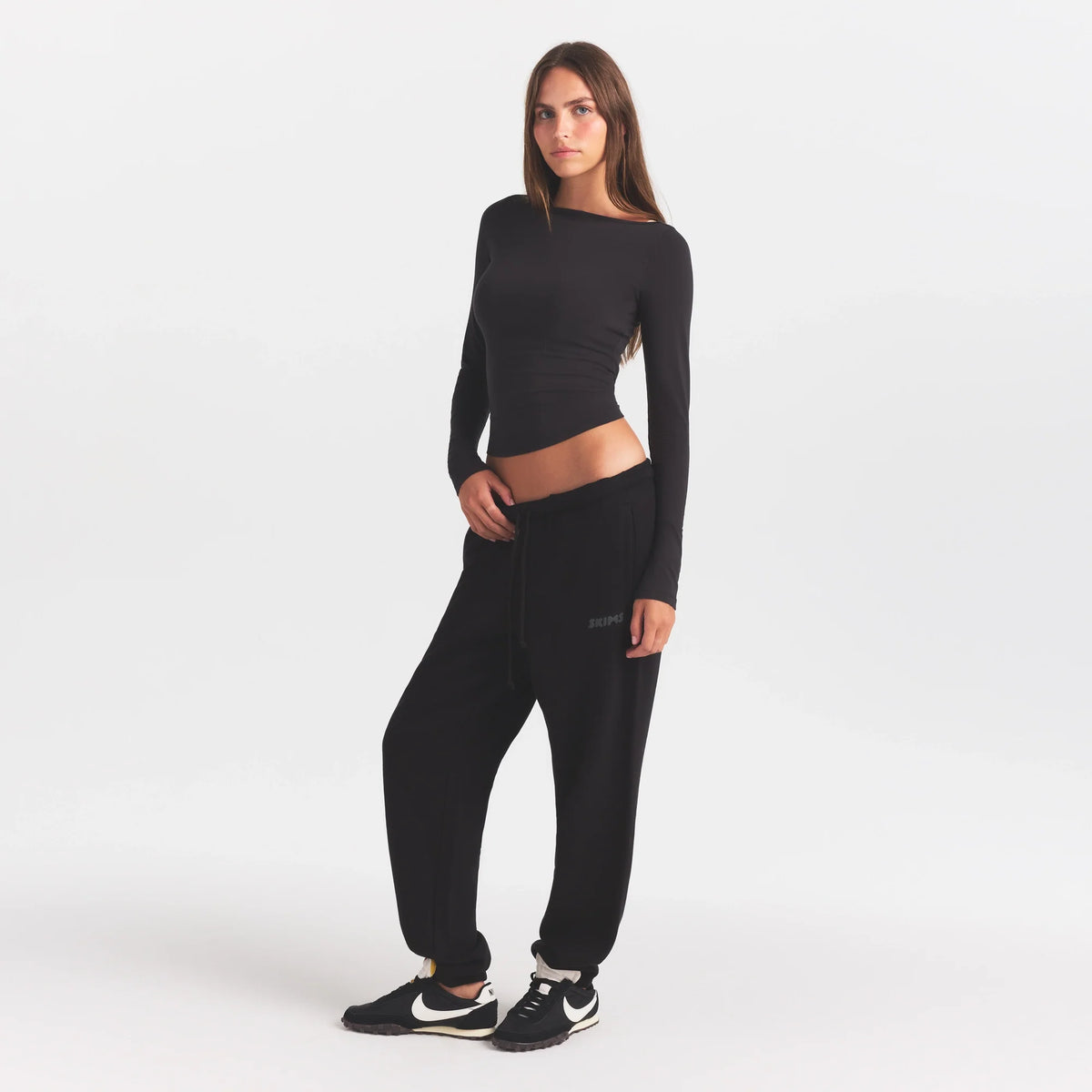 COTTON FLEECE JOGGER WITH EMBOSSED LOGO | ONYX