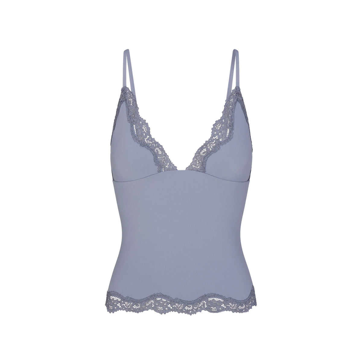FITS EVERYBODY LACE TRIANGLE CAMI AND BOY SHORT SET | SLATE TONAL