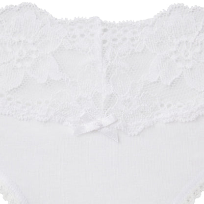 LIGHTWEIGHT COTTON WIDE LACE BRIEF | SNOW
