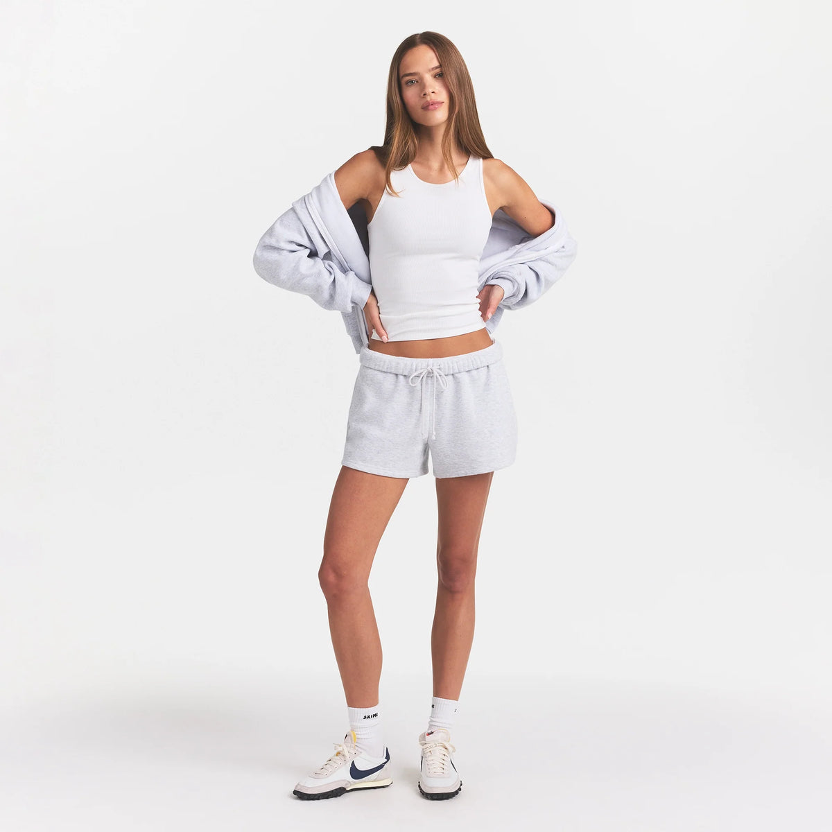 COTTON FLEECE SHORT | LIGHT HEATHER GREY