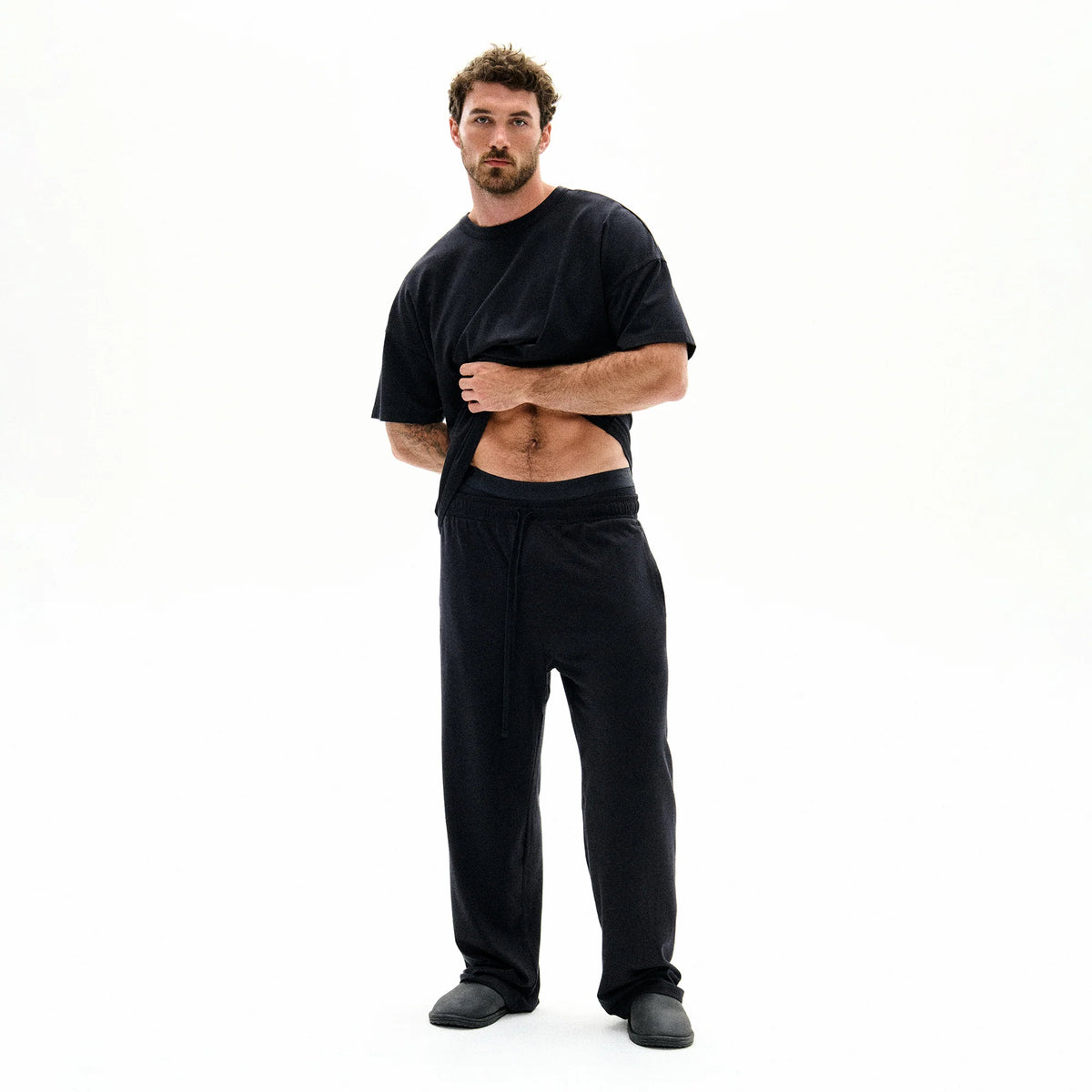 JERSEY LOUNGE MENS RELAXED STRAIGHT LEG PANT | OBSIDIAN
