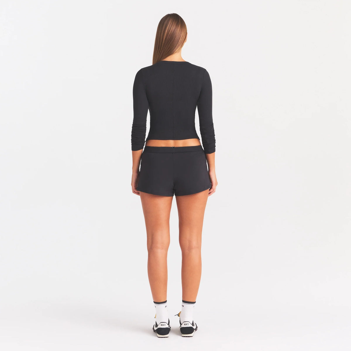 COTTON RIB LONG SLEEVE T-SHIRT | SOOT