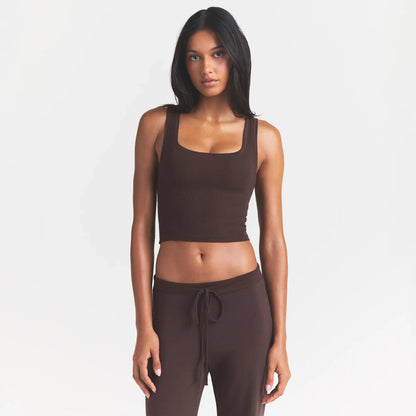 COTTON RIB TANK | ESPRESSO