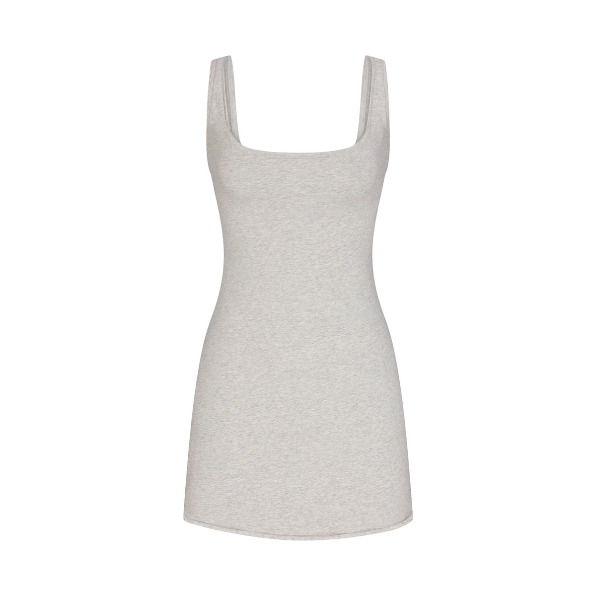 COTTON JERSEY MINI DRESS | LIGHT HEATHER GREY