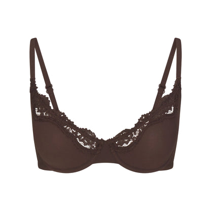 FITS EVERYBODY LACE UNLINED SCOOP BRA | ESPRESSO