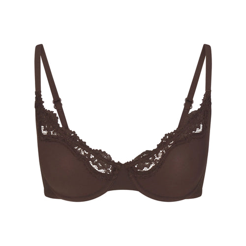 FITS EVERYBODY LACE UNLINED SCOOP BRA | ESPRESSO