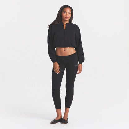COTTON FLEECE BOMBER JACKET | ONYX
