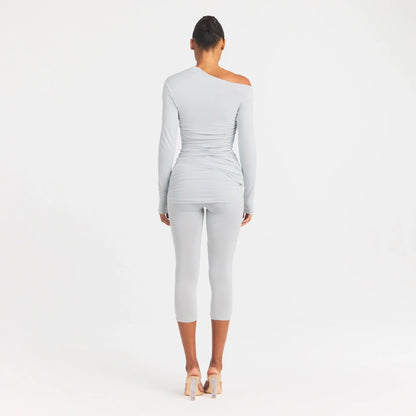 CUPRO JERSEY WRAP CAPRI | PEARL