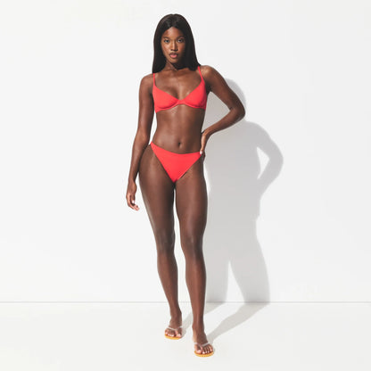 ICONIC SWIM HIGH LEG BIKINI BOTTOM | CARMINE