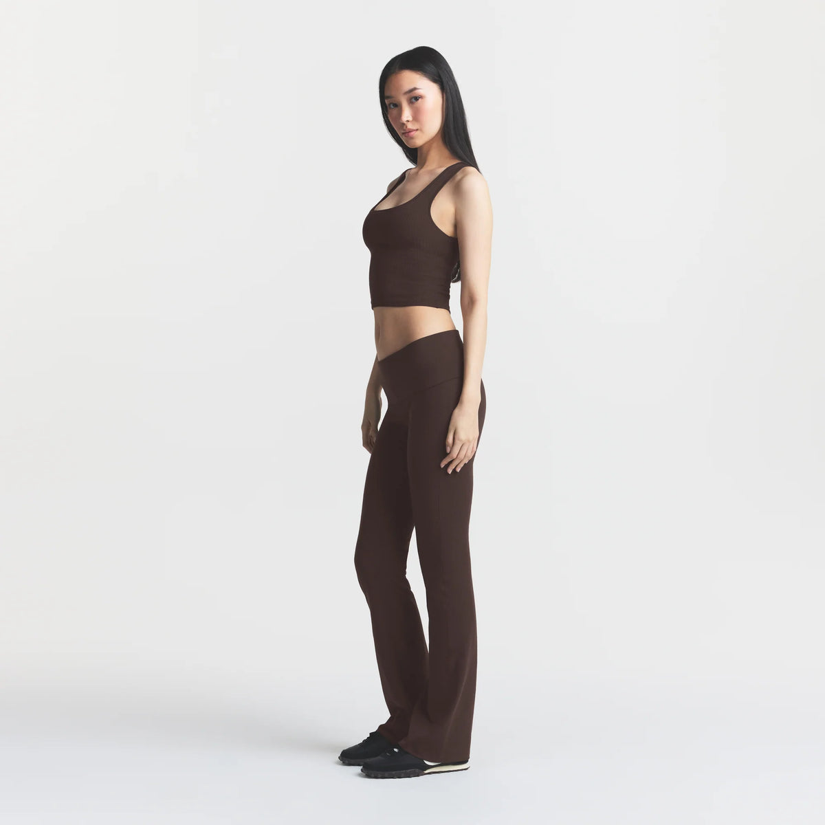COTTON JERSEY FOLDOVER PANT | ESPRESSO