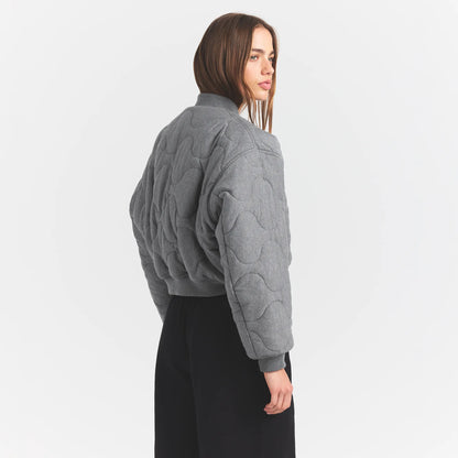 NEOPRENE OUTERWEAR REVERSIBLE BOMBER JACKET | DARK HEATHER GREY