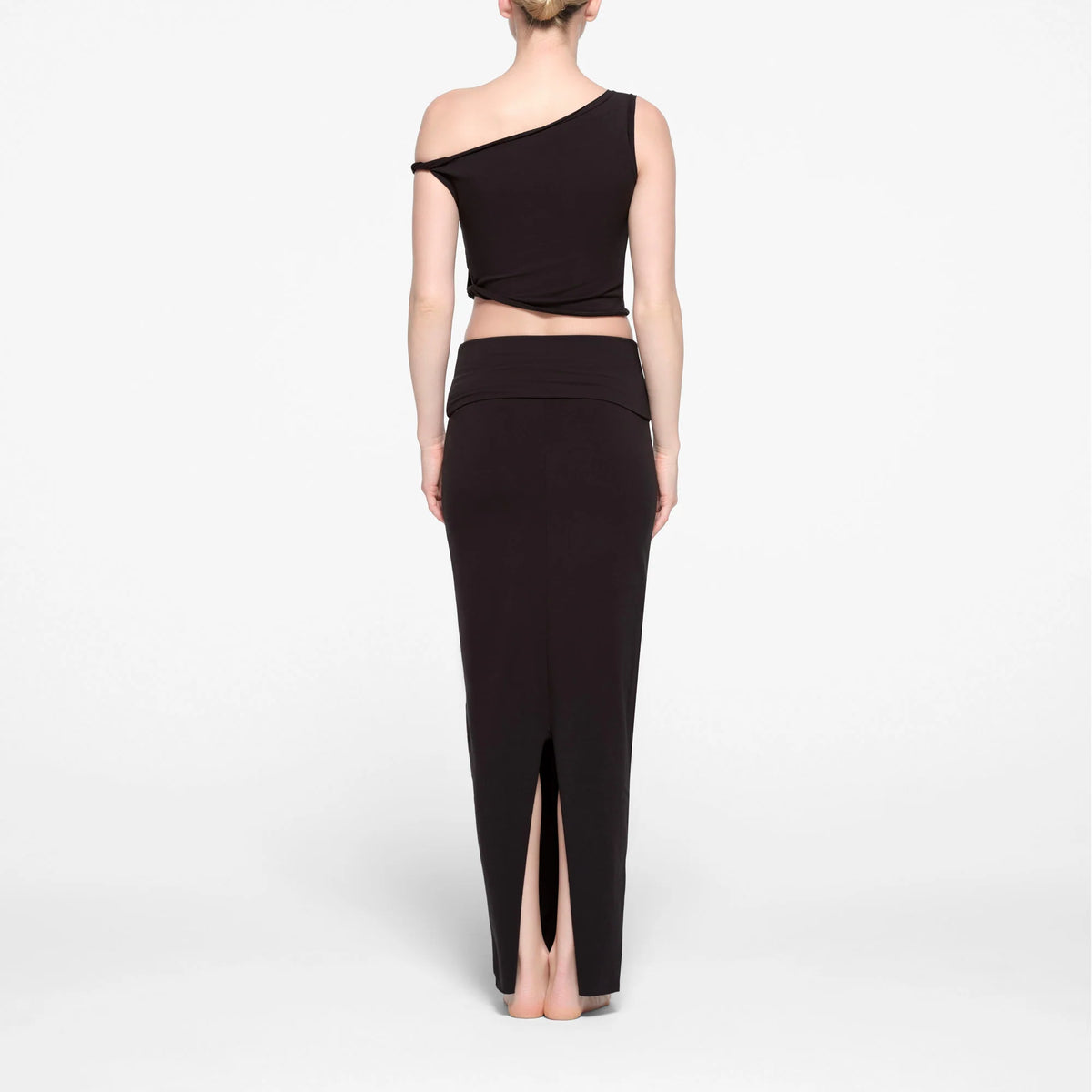 COTTON JERSEY FOLDOVER SKIRT | SOOT