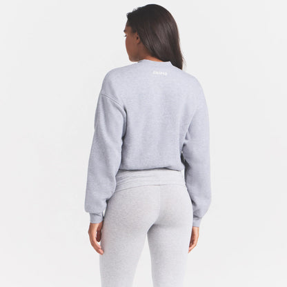 COTTON FLEECE BOMBER JACKET | HEATHER GREY