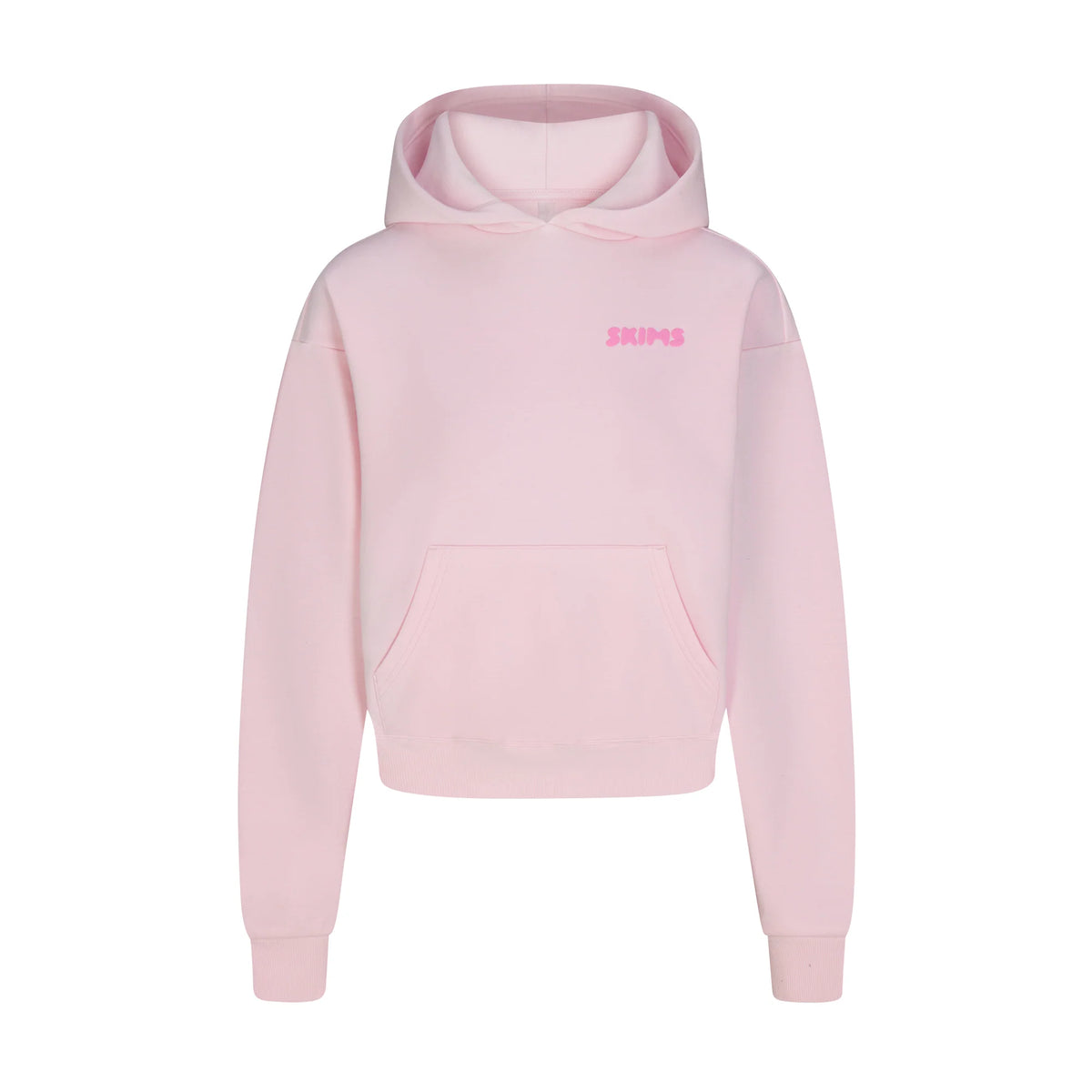 COTTON FLEECE HOODIE WITH EMBOSSED LOGO | CHERRY BLOSSOM