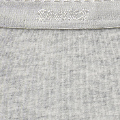 LIGHTWEIGHT COTTON LOGO PICOT THONG | LIGHT HEATHER GREY