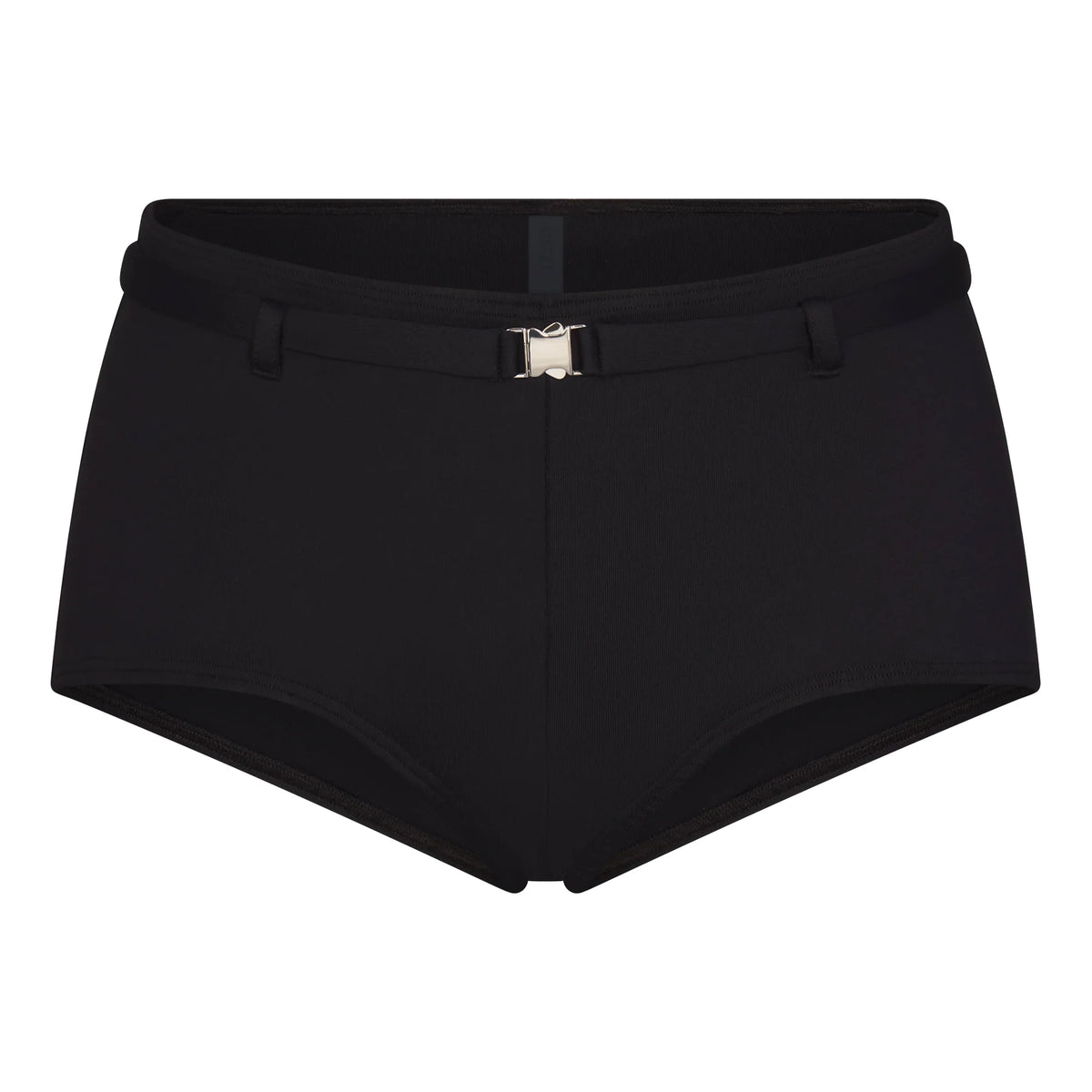ICONIC SWIM BELTED BOY SHORT BIKINI BOTTOM | OBSIDIAN