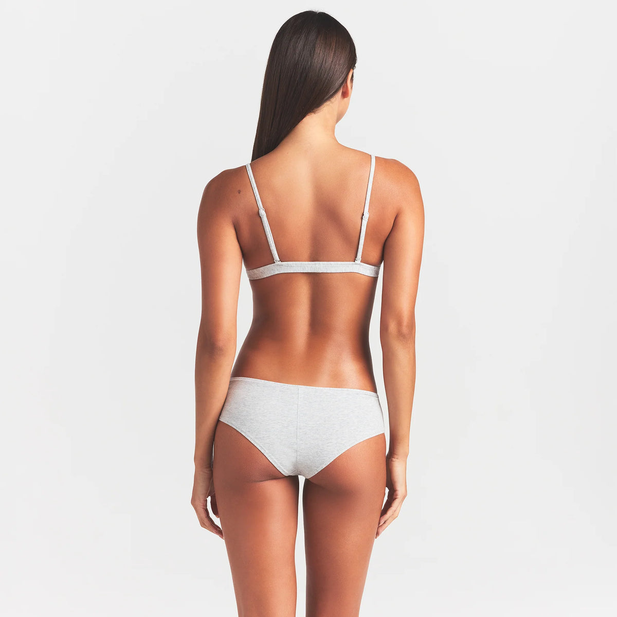 EVERYDAY COTTON TRIANGLE BRALETTE | LIGHT HEATHER GREY