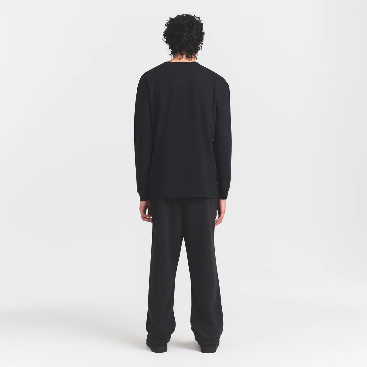 HEAVYWEIGHT COTTON MENS RELAXED LONG SLEEVE T-SHIRT | OBSIDIAN